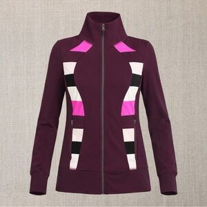 Lululemon Nice Asana Jacket - Plum/Pow Stripe Raspberry Glo Light